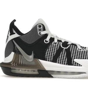 Nike LeBron Witness 7 Black White Silver Shoes
